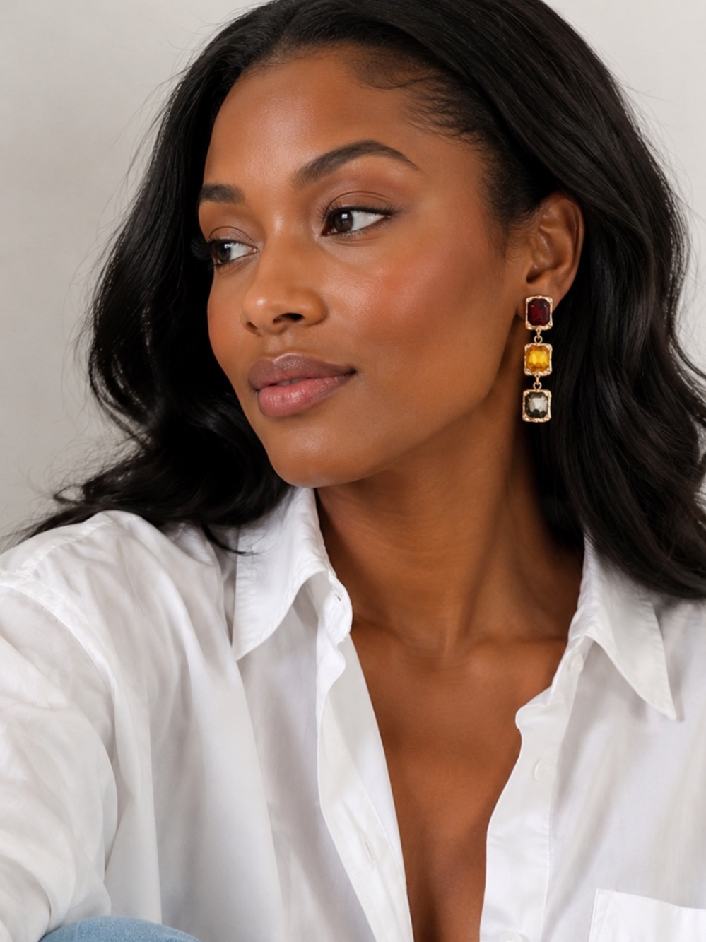 New! Sunrise Glow Gold Drop Earrings NWOT (1068)